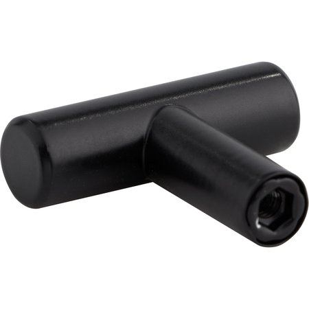 Elements By Hardware Resources 1-9/16" Overall Length Hollow Matte Black Stainless Steel Naples Cabinet "T" Knob 39SSMB